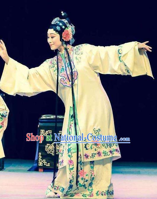 Chinese Kun Opera Rich Lady Costumes Garment The Fragrant Companion Peking Opera Hua Tan Dress Apparels and Hair Accessories