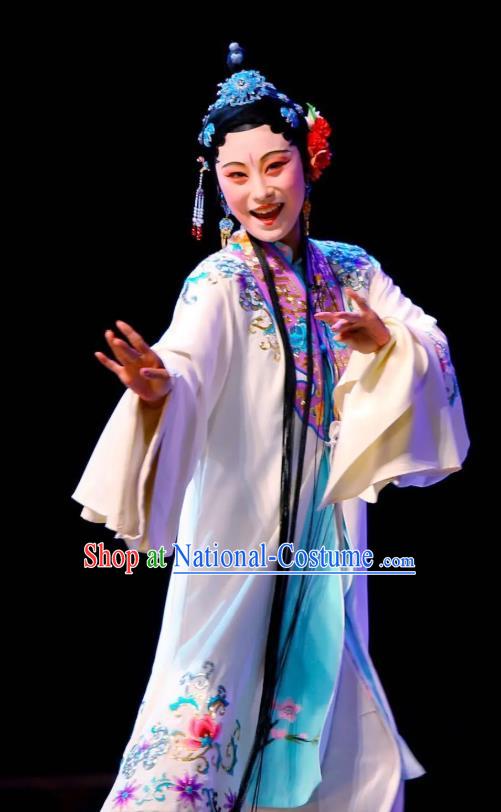 Chinese Kun Opera Rich Lady Costumes Garment The Fragrant Companion Peking Opera Hua Tan Dress Apparels and Hair Accessories