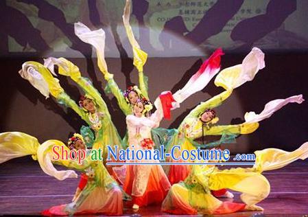 Chinese Flowers Contend in Beauty Classical Dance Dress Traditional Beijing Opera Dance Stage Performance Costume for Women