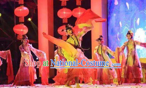 Chinese Flowers Contend in Beauty Classical Dance Dress Traditional Beijing Opera Dance Stage Performance Costume for Women