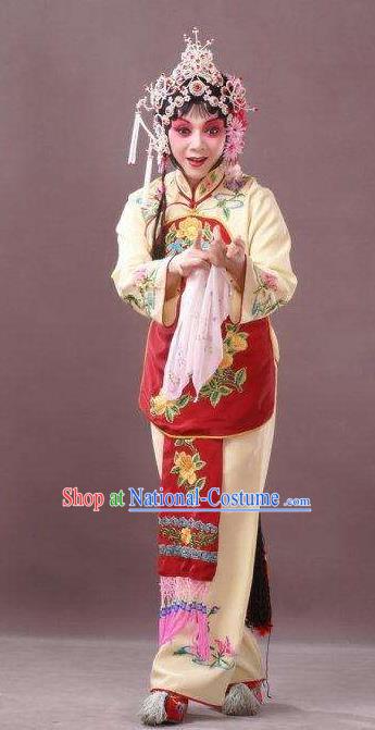 Chinese Peking Opera Young Female Sun Yujiao Costumes Apparels and Headdress Pick Up the Jade Bracelet Yue Opera Hua Tan Dress Garment