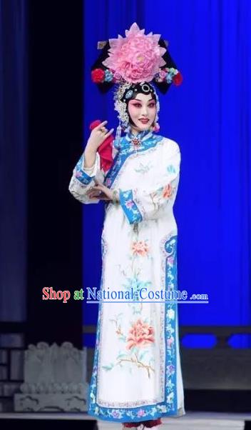 Chinese Beijing Opera Hua Tan Dress Costumes Zhu Lian Zhai Apparels Peking Opera Court Lady Garment and Headdress