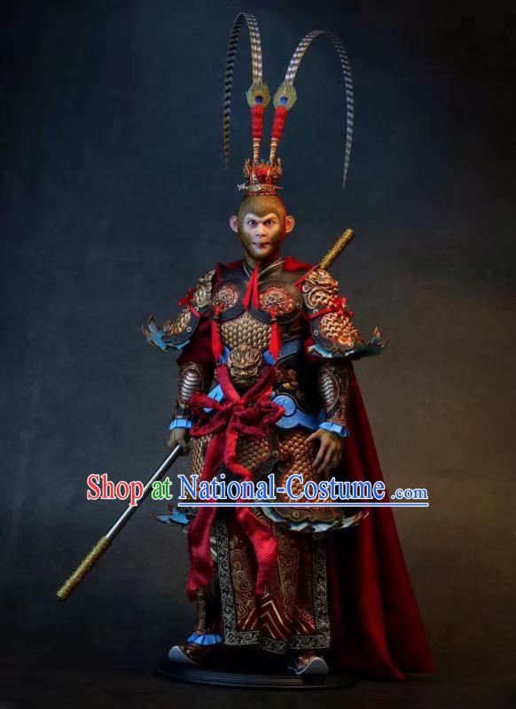 Chinese Ancient Cosplay Sun Wukong Armor Apparels Journey to the West Winning Buddha Monkey King Costumes and Headwear