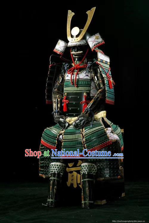 Japanese Custom Traditional Soldier Armor Suits Cosplay Costumes Japan Warrior Samurai Apparels and Headwear