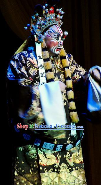 Chinese Classical Kun Opera Elderly Male Apparels Princess Baihua Peking Opera Painted Face Role Official Costumes and Headwear