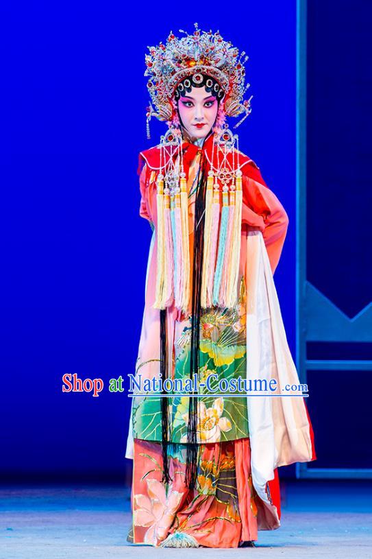 Chinese Kun Opera Hua Tan Dress Costumes and Headdress Nan Ke Dream Kunqu Opera Actress Princess Yao Fang Garment Apparels