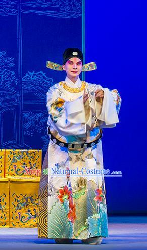 Chinese Kun Opera Xiaosheng Nan Ke Dream Chunyu Fen Garment and Headwear Kunqu Opera Scholar Costumes Apparels Official Clothing