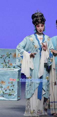 Chinese Kun Opera Diva Li Qianjun Dress Costumes and Headdress On A Wall and Horse Kunqu Opera Noble Lady Garment Actress Apparels