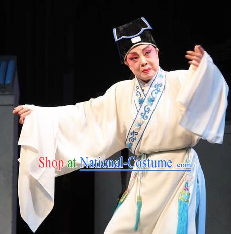 Chinese Kun Opera Niche Number One Scholar Zhang Xie Garment Costumes and Headwear Kunqu Opera Xiaosheng Apparels Clothing