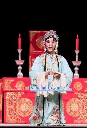 Chinese Kun Opera HUa Tan Fu Guiying Dress Apparels Costumes and Headdress Burning Incense Kunqu Opera Diva Garment