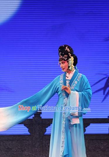 Chinese Kun Opera Noble Female Fu Guiying Dress Apparels Costumes and Headdress Burning Incense Kunqu Opera Diva Actress Garment