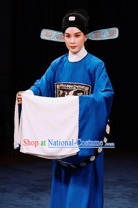 Bai Luo Shan Chinese Kun Opera Niche Apparels Garment Costumes and Headwear Kunqu Opera Xiaosheng Xu Jizu Clothing Official Vestment