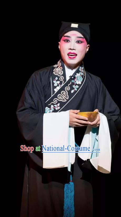 Burning Incense Chinese Kun Opera Young Male Wang Kui Apparels Garment Costumes and Headwear Kunqu Opera Xiaosheng Scholar Clothing