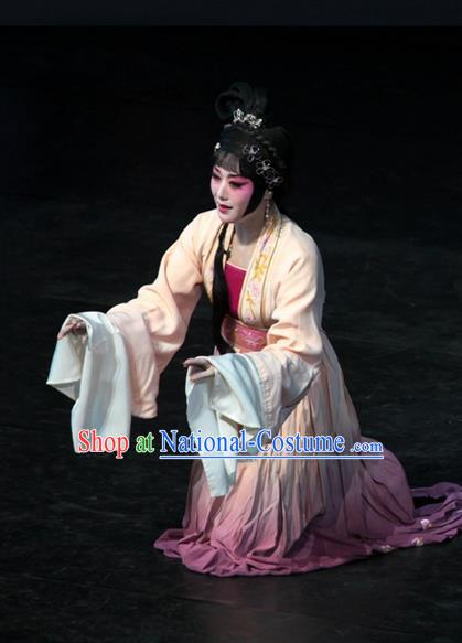 Chinese Kun Opera Young Lady Apparels Costumes and Headpieces Dream of Red Mansions Kunqu Opera Servant Girl Jin Chuan Dress Garment