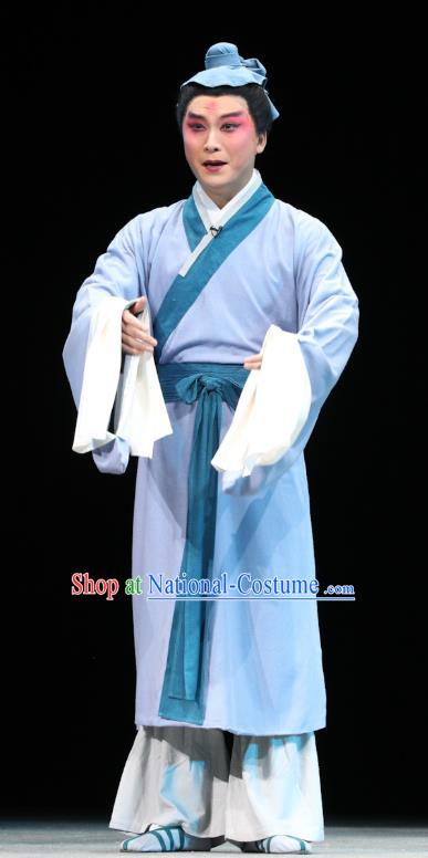 Chinese Kun Opera Young Man Yu Shun Apparels Garment Costumes and Headwear Kunqu Opera the Dream of Xiang Fei Xiaosheng Clothing