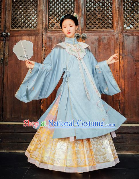 Chinese Traditional Ming Dynasty Palace Lady Hanfu Dress Ancient Princess Embroidered Garment Historical Costumes