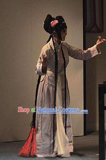 Chinese Kun Opera Xiaodan Apparels Costumes and Headpieces Duan Chang Ci Kunqu Opera Young Lady Dress Servant Girl Xiao Mei Garment