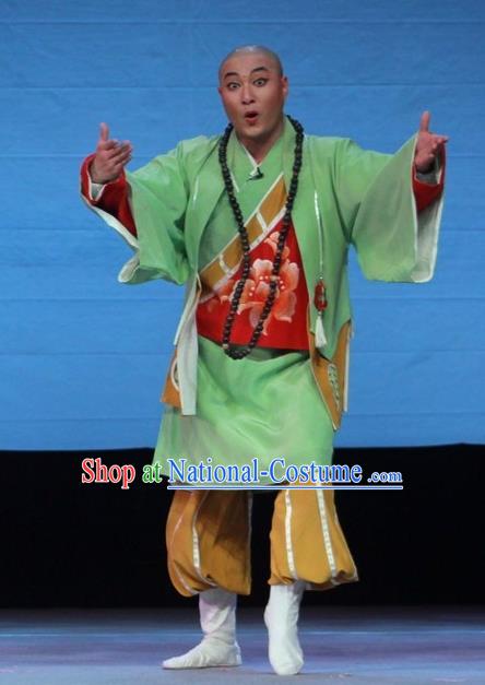 Escaping From the Temple Chinese Huangmei Opera Youth Monk Apparels Costumes Kunqu Opera Young Male Garment Clothing