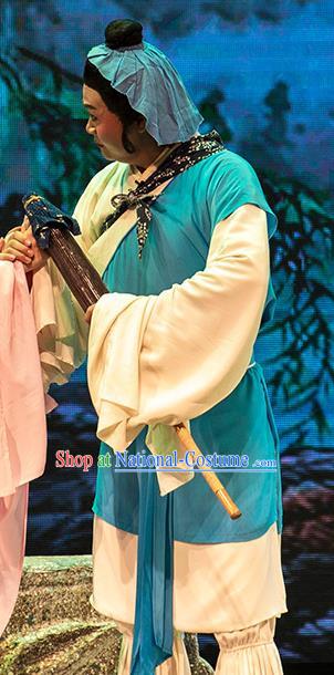 Chinese Huangmei Opera Young Man Goddess Marriage Apparels Costumes and Headwear An Hui Opera Scholar Dong Yong Garment Clothing