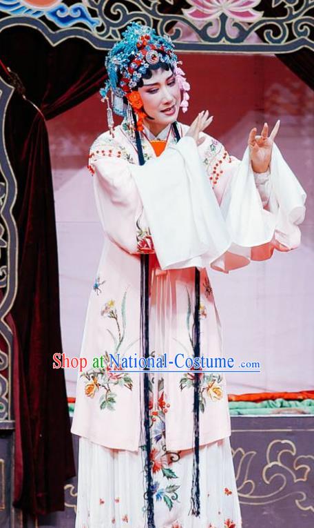 Chinese Shaoxing Opera Diva Li Xiuying Dress The Jade Hairpin Yue Opera Garment Costumes Young Female Apparels and Headwear