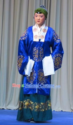 Chinese Ping Opera Laodan Zhu Hen Ji Apparels Costumes and Headdress Traditional Pingju Opera Elderly Female Pantaloon Dress Garment