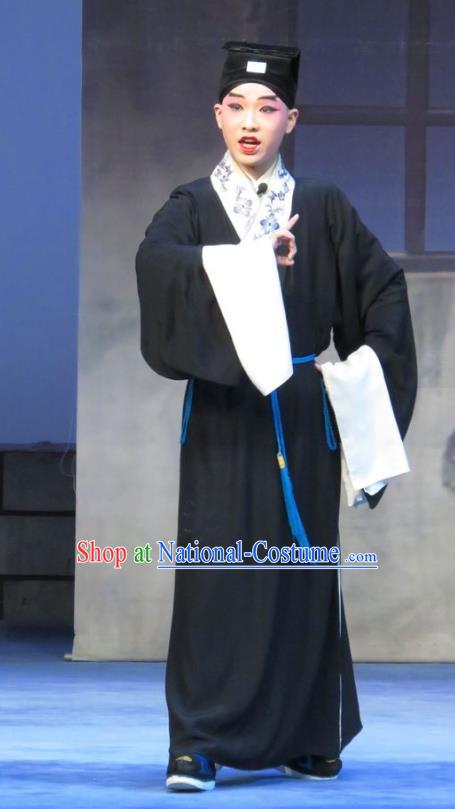 Chinese Ping Opera Poor Scholar Costumes and Headwear Yu Gong Case Pingju Opera Xiaosheng Li Jinlu Apparels Clothing