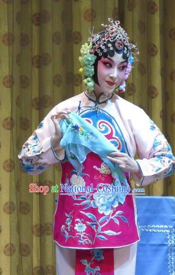 Chinese Ping Opera Young Girl Xiaodan Apparels Costumes and Headpieces Jin Yunu Traditional Pingju Opera Diva Dress Garment