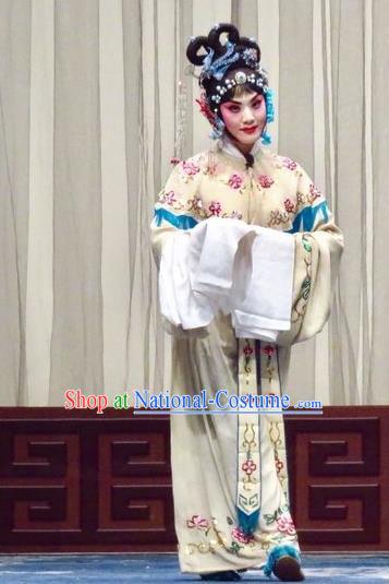 Chinese Ping Opera Diva Ke Baozhu Costumes Yu He Qiao Apparels and Headpieces Traditional Pingju Opera Dress Patrician Lady Garment