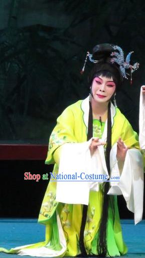 Chinese Ping Opera Hua Tan Shuang Tao Apparels Costumes and Headpieces The Five Female Worshipers Traditional Pingju Opera Diva Dress Garment