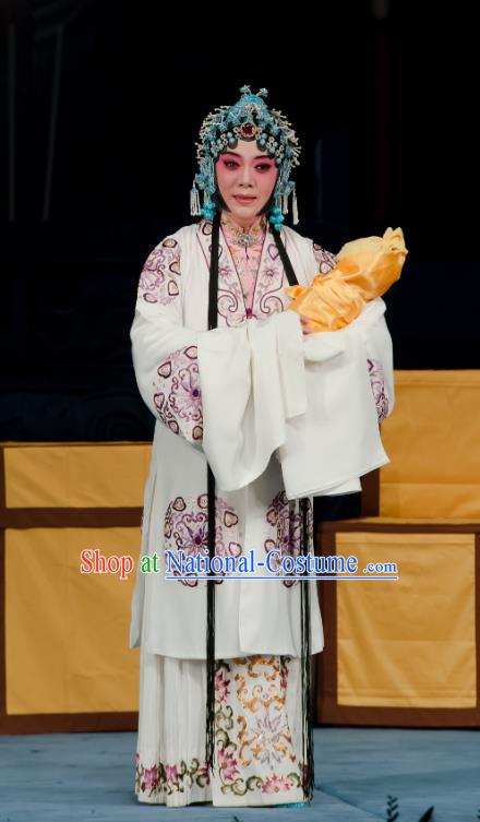 Chinese Ping Opera Distress Maiden Costumes Apparels and Headpieces Ma Zhaoyi Traditional Pingju Opera Noble Consort Dress Garment