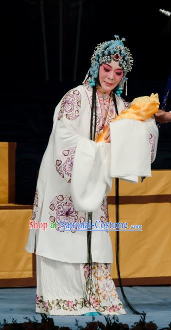 Chinese Ping Opera Distress Maiden Costumes Apparels and Headpieces Ma Zhaoyi Traditional Pingju Opera Noble Consort Dress Garment