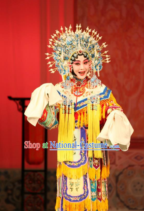 Chinese Ping Opera Hua Tan Costumes Apparels and Headpieces Ma Zhaoyi Traditional Pingju Opera Princess Meng Ying Dress Garment