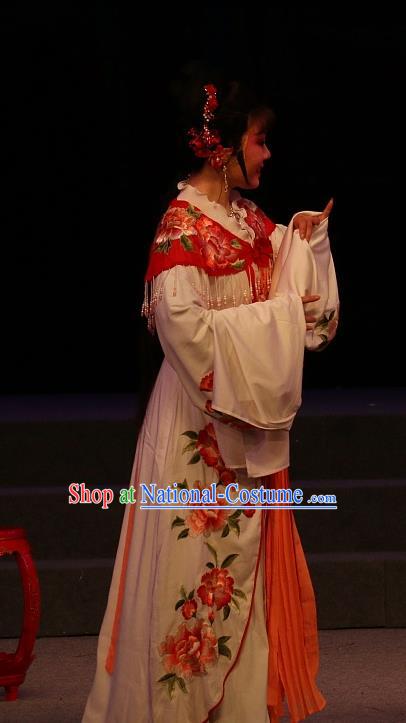 Chinese Shaoxing Opera Actress Hua Tan Costumes and Headpieces Yue Opera The Ungrateful Lover Qing Tan Apparels Garment Young Lady Courtesan Jiao Guiying Dress