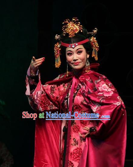 Feng Jie Chinese Shaoxing Opera Actress Noble Mistress Wang Xifeng Apparels and Headpieces Yue Opera Hua Tan Costumes Dress Garment