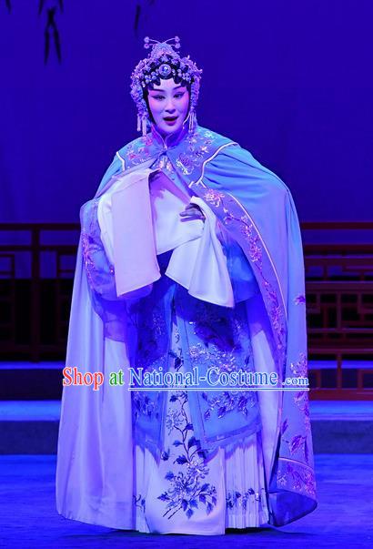 Chinese Beijing Opera Apparels Actress Zhang Yuzhen Costumes and Headdress Love of Jade Hairpin Traditional Peking Opera Hua Tan Dress Young Female Garment