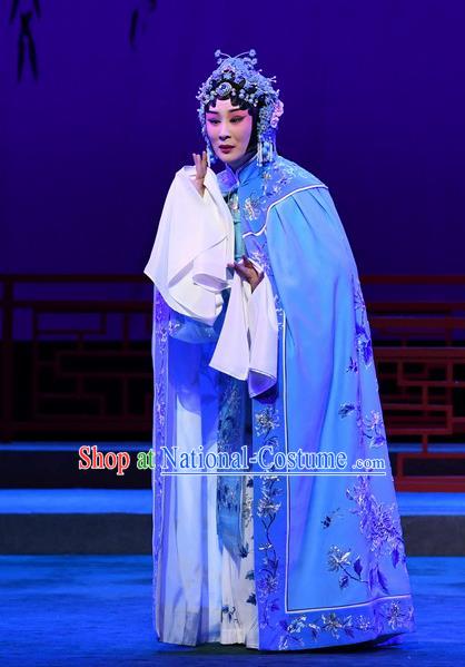 Chinese Beijing Opera Apparels Actress Zhang Yuzhen Costumes and Headdress Love of Jade Hairpin Traditional Peking Opera Hua Tan Dress Young Female Garment