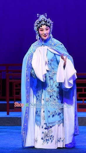 Chinese Beijing Opera Apparels Actress Zhang Yuzhen Costumes and Headdress Love of Jade Hairpin Traditional Peking Opera Hua Tan Dress Young Female Garment