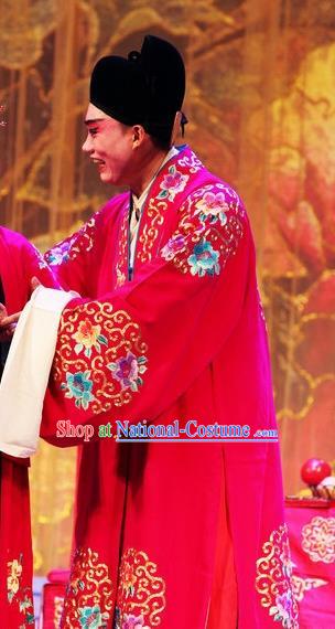 Selling Miaolang Chinese Ping Opera Bridegroom Garment Costumes and Headwear Pingju Opera Xiaosheng Zhou Wenju Apparels Clothing