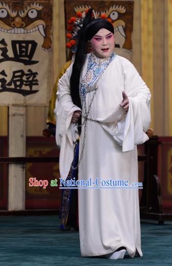 Xie Yaohuan Chinese Peking Opera Young Male Garment Costumes and Headwear Beijing Opera Apparels Prisoner Ruan Hua Clothing