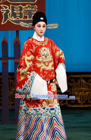 Xie Yaohuan Chinese Peking Opera Official Garment Costumes and Headwear Beijing Opera Young Male Apparels Python Embroidered Robe Clothing