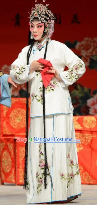 Chinese Ping Opera Huadan Xue Yaoqin Apparels Costumes and Headpieces The Oil Vendor and His Pretty Bride Traditional Pingju Opera Courtesan Dress Diva Garment