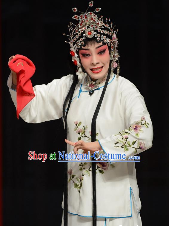 Chinese Ping Opera Huadan Xue Yaoqin Apparels Costumes and Headpieces The Oil Vendor and His Pretty Bride Traditional Pingju Opera Courtesan Dress Diva Garment