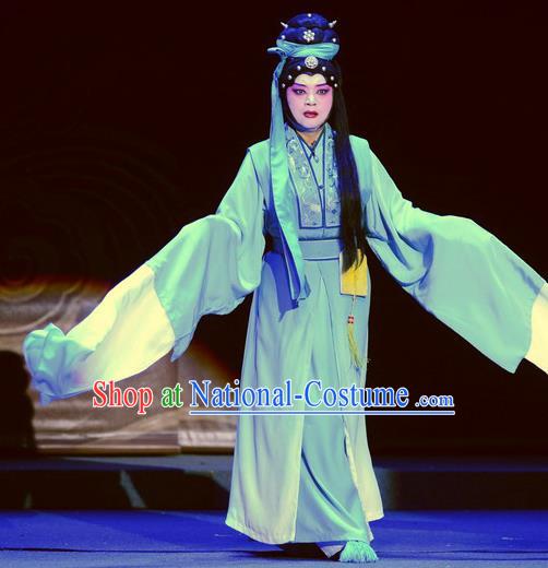 Chinese Ping Opera Noble Consort Li Apparels Costumes and Headpieces Da Song Zhong Yi Zhuan Traditional Pingju Opera Dress Distress Maiden Garment