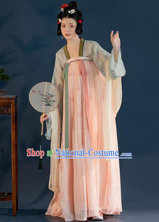 Chinese Ancient Young Lady Hanfu Dress Traditional Garment Tang Dynasty Royal Princess Apparels Historical Costumes for Women