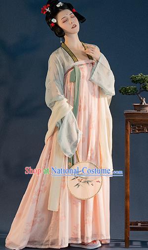 Chinese Ancient Young Lady Hanfu Dress Traditional Garment Tang Dynasty Royal Princess Apparels Historical Costumes for Women