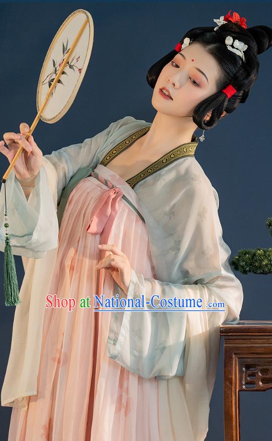 Chinese Ancient Young Lady Hanfu Dress Traditional Garment Tang Dynasty Royal Princess Apparels Historical Costumes for Women