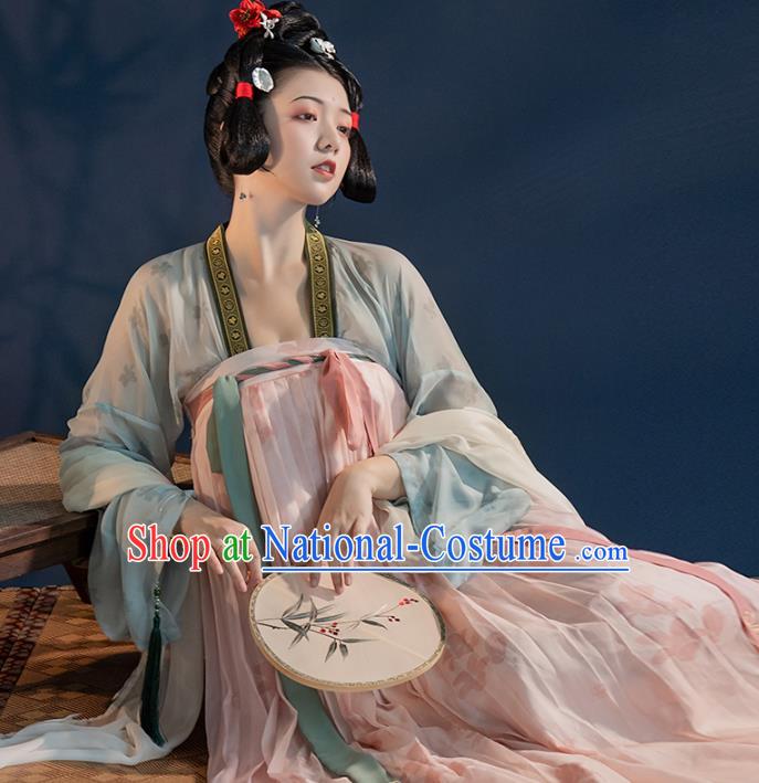 Chinese Ancient Young Lady Hanfu Dress Traditional Garment Tang Dynasty Royal Princess Apparels Historical Costumes for Women