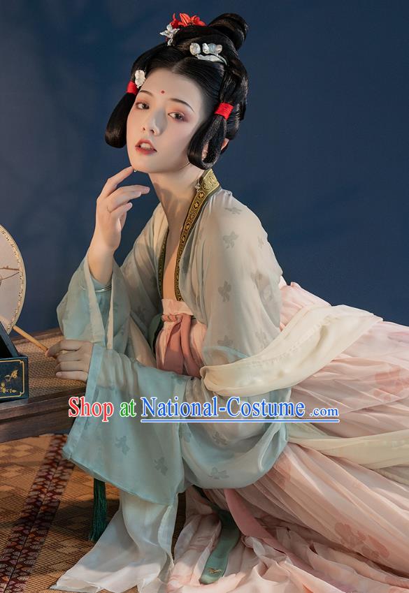 Chinese Ancient Young Lady Hanfu Dress Traditional Garment Tang Dynasty Royal Princess Apparels Historical Costumes for Women