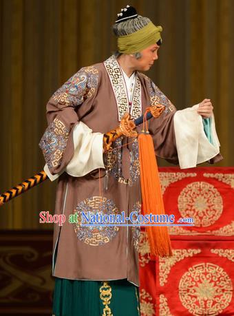 Chinese Beijing Opera Elderly Woman Apparels Zhan Jing Tang Costumes and Headpieces Traditional Peking Opera Dame Dress Garment