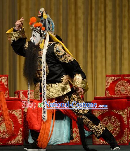 Xiao Yao Jin Chinese Peking Opera Wusheng Garment Costumes and Headwear Beijing Opera Martial Male Apparels Takefu Hua Qin Clothing